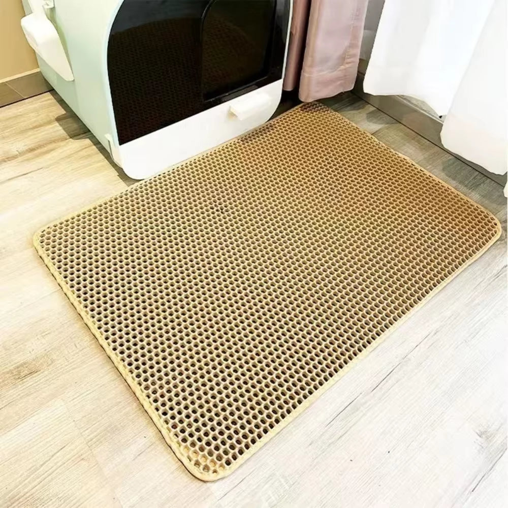 Large Cat Litter Mat Waterproof Double Layer Non Slip Litter Box Tray Pad Washable Durable Pet Toilet Training Mat
